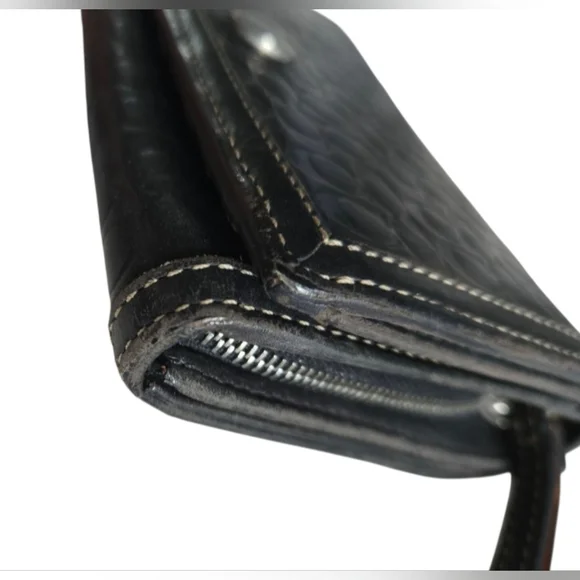 Coach Black Embossed Leather Wallet - Picture 5 of 11